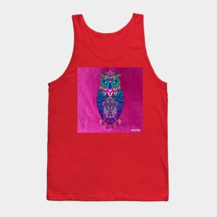 the mexican owl in totonac in ecopop pattern Tank Top